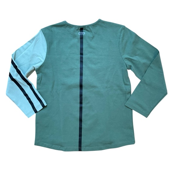 Kidichic Girls 3/4 Sleeve Green Colorblock Tee Shirt Size 14 New Without Tags - Picture 4 of 7